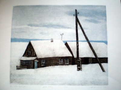 Зима. Серый день, 41х49, 1989