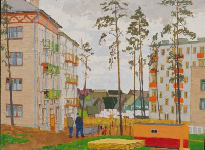 "Новые дома."1968 г.47x60