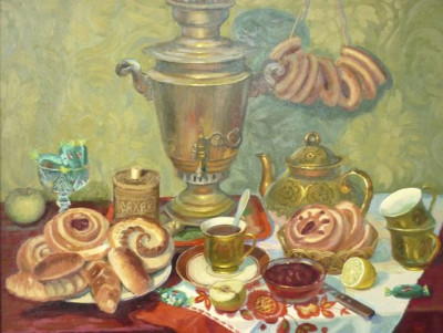 "Чайный натюрморт".  2013 к., м. 57х63