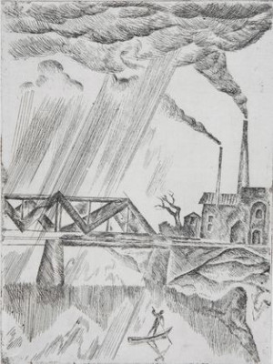 " Мост." б. офорт, 1972