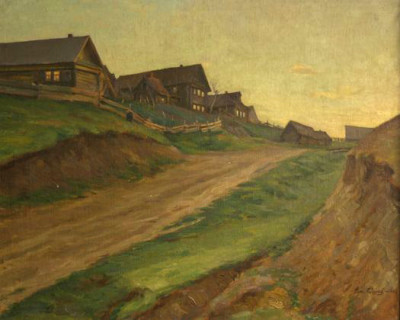 "Село Панфилово". 1946. Х.,м. 60х74. МИХМ
