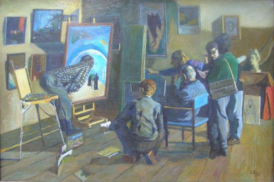 "В мастерской художника". 1994. Х.,м. 95х140