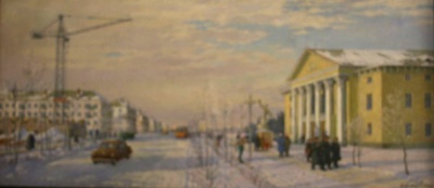 "Город. Муром. Улица Жданова". 1964. Х;м. 69х151. МИХМ