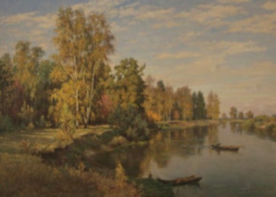 "Река Тёша". 1955. Х;м. 81х120. МИХМ