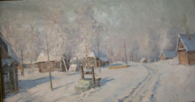 "Зима в деревне". Х.,м. 47х82,5.МИХМ